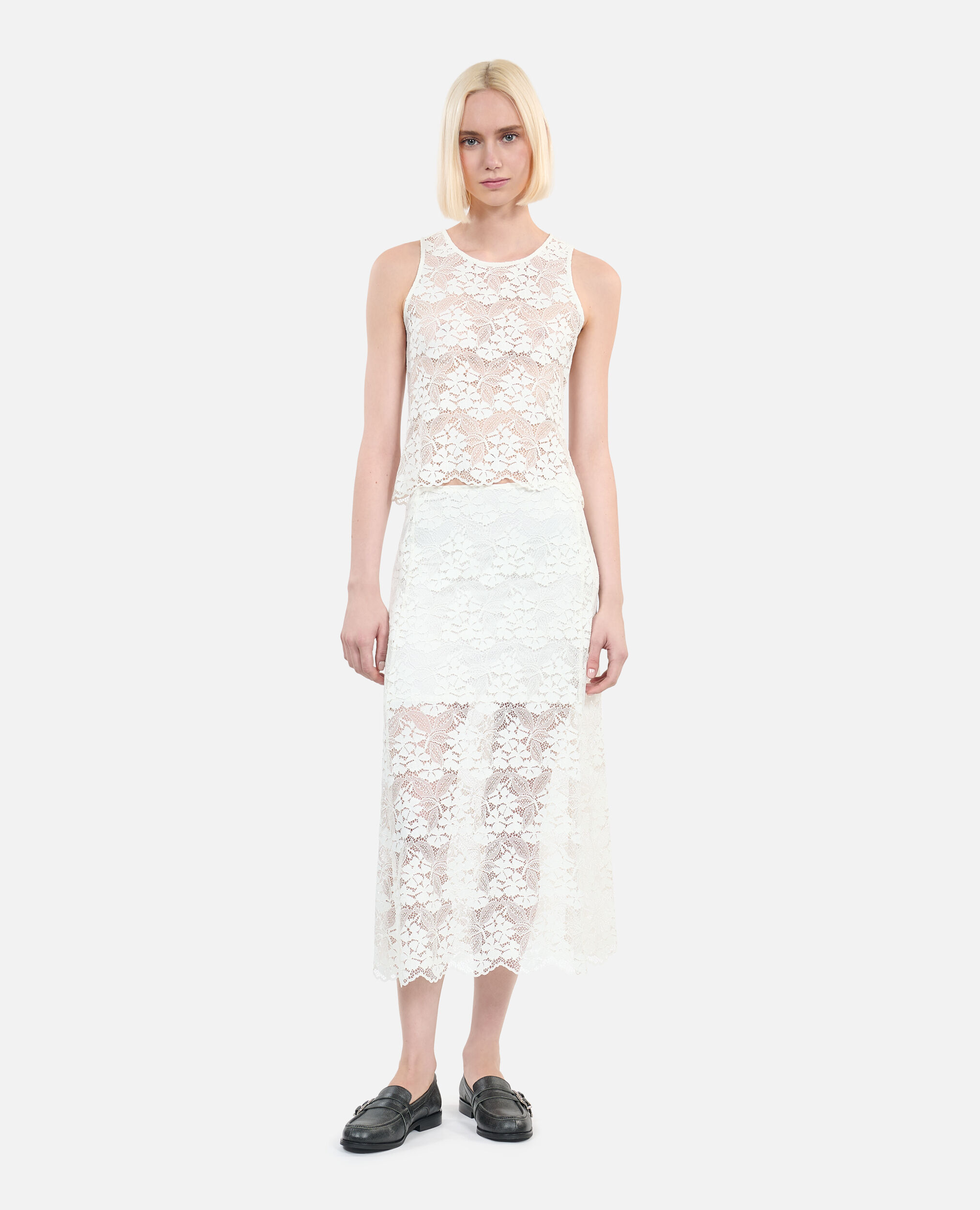 Ecru lace top, ECRU, hi-res image number null