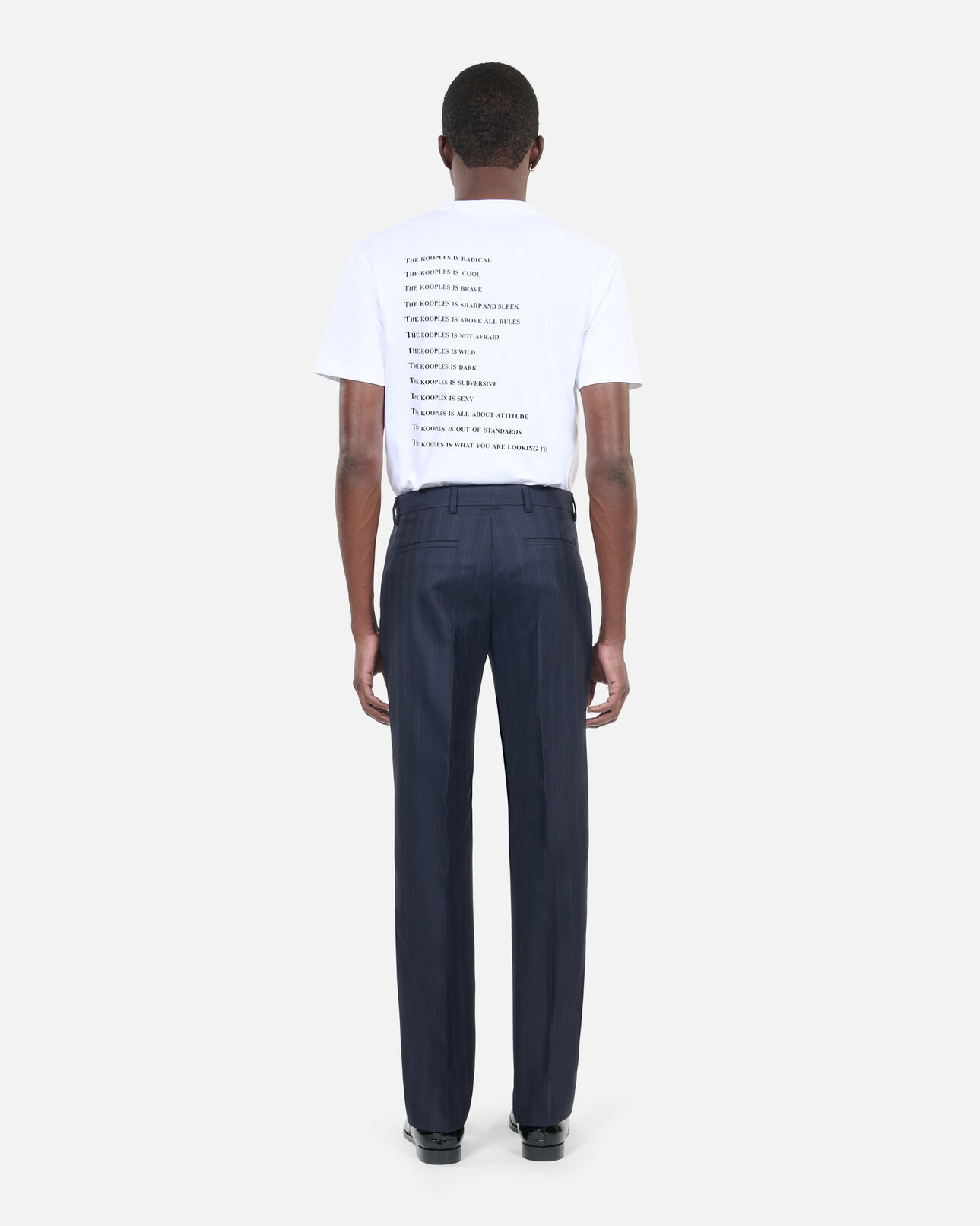 The Kooples HOMME NAVY pantalon de costume à rayures bleu marine
