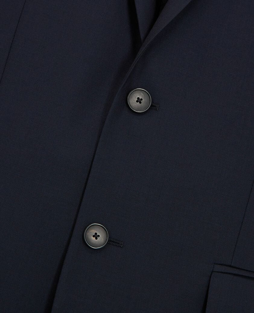 The Kooples MEN DARK NAVY straight cut blue wool suit jacket