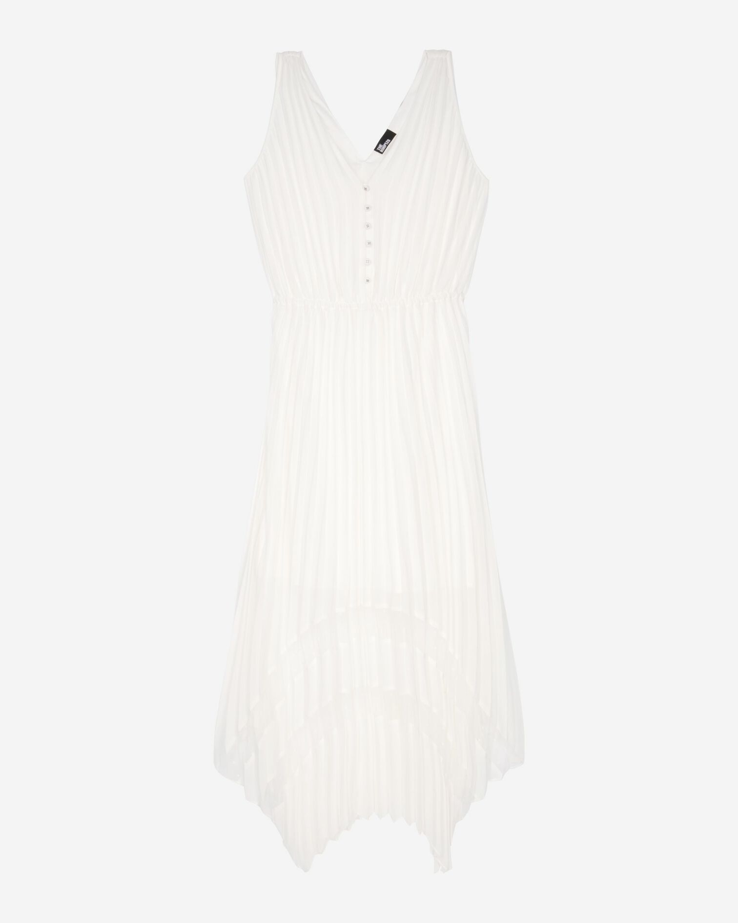 Robe longue avec plissage blanche et plumetis, ECRU, hi-res image number null