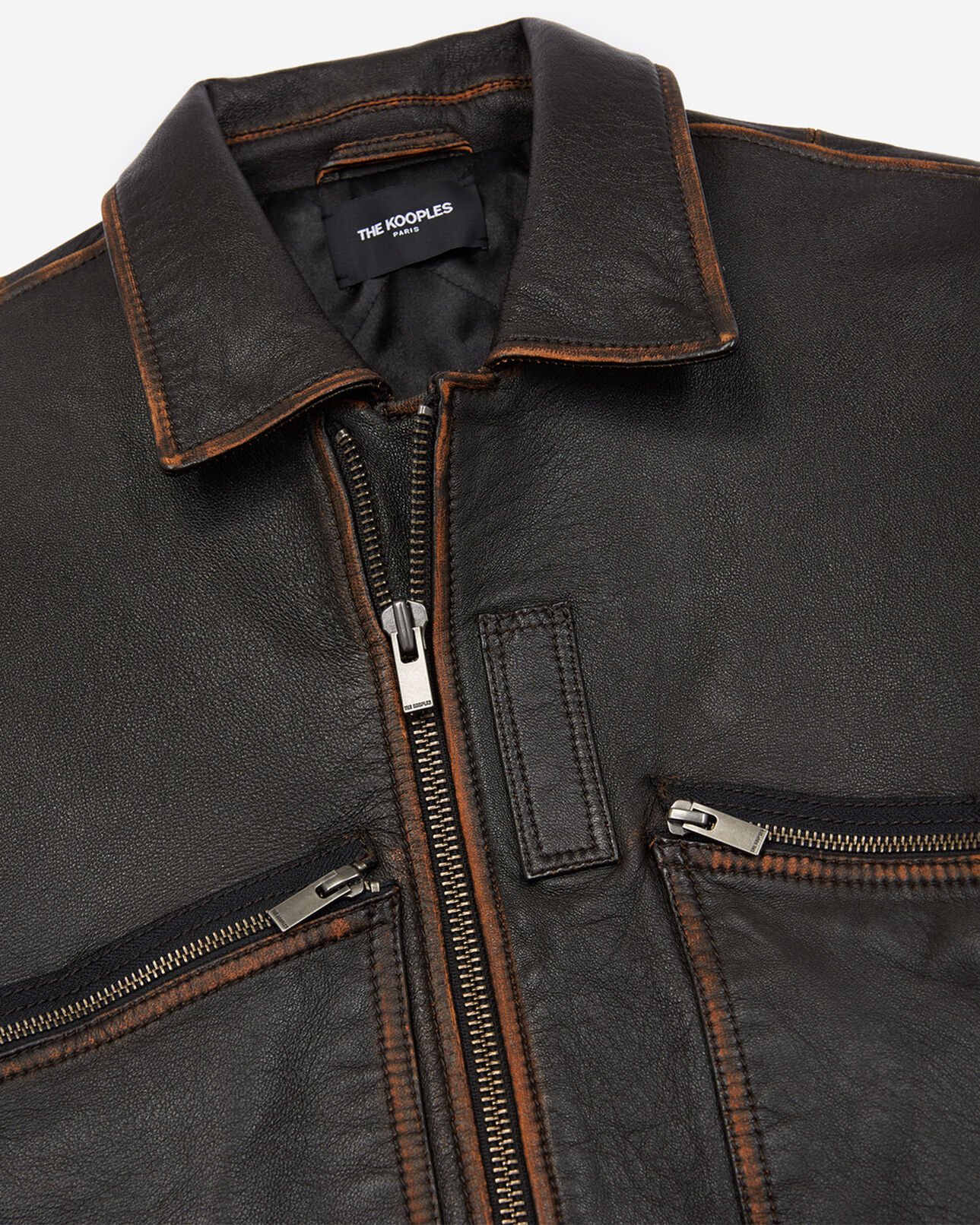 The Kooples WOMEN BLACK VINTAGE vintage-style black leather jacket