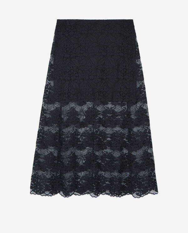 The Kooples FEMME BLACK jupe longue en dentelle noire