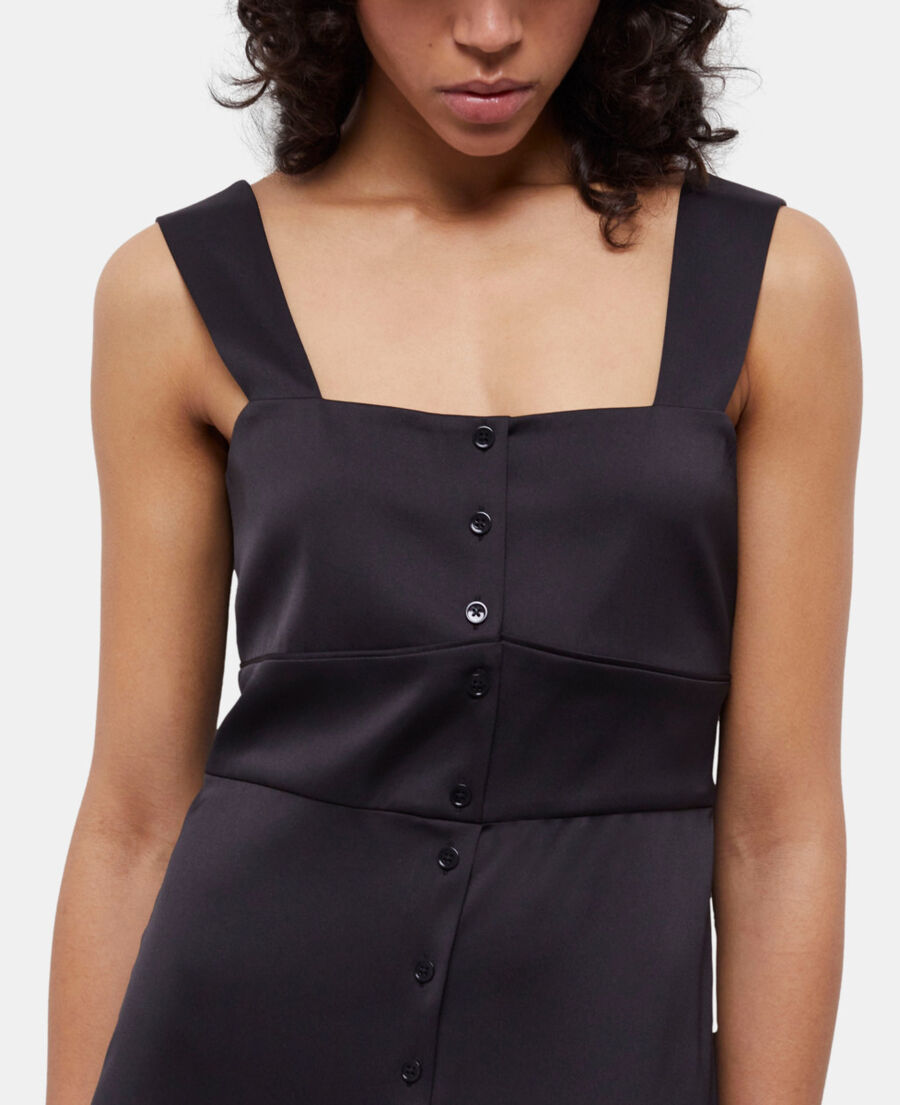 The Kooples FEMME BLACK robe longue noire avec boutonnage