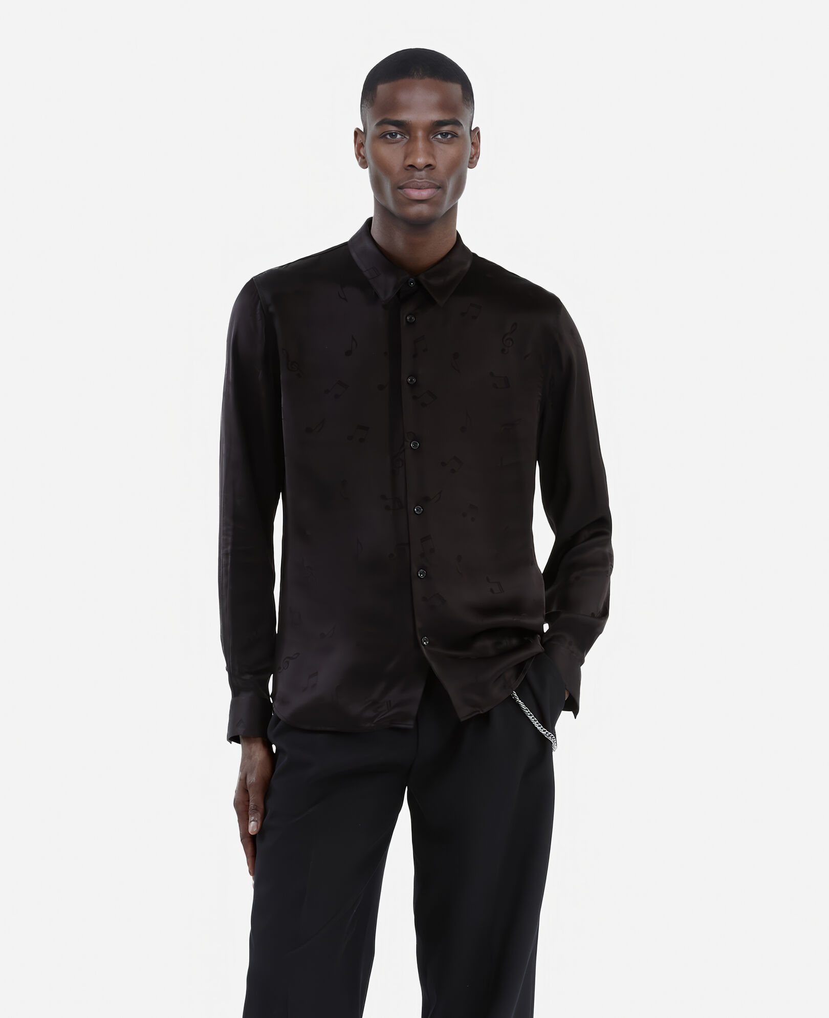 The Kooples HOMME BLACK chemise jacquard musique noire