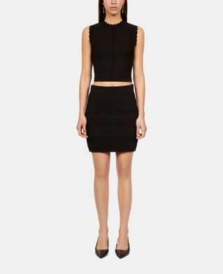 The Kooples FEMME BLACK jupe courte en maille noire