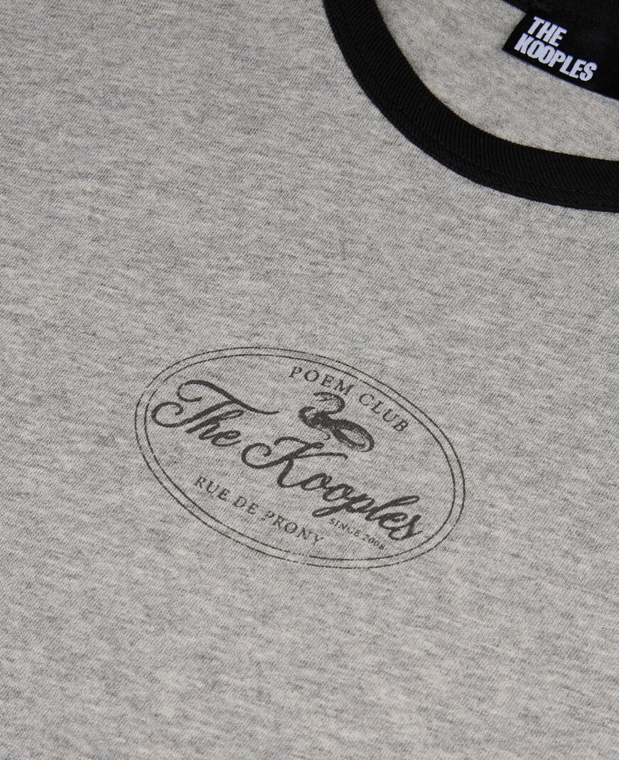 The Kooples WOMEN GREY MELANGE t-shirt with gray screen printing
