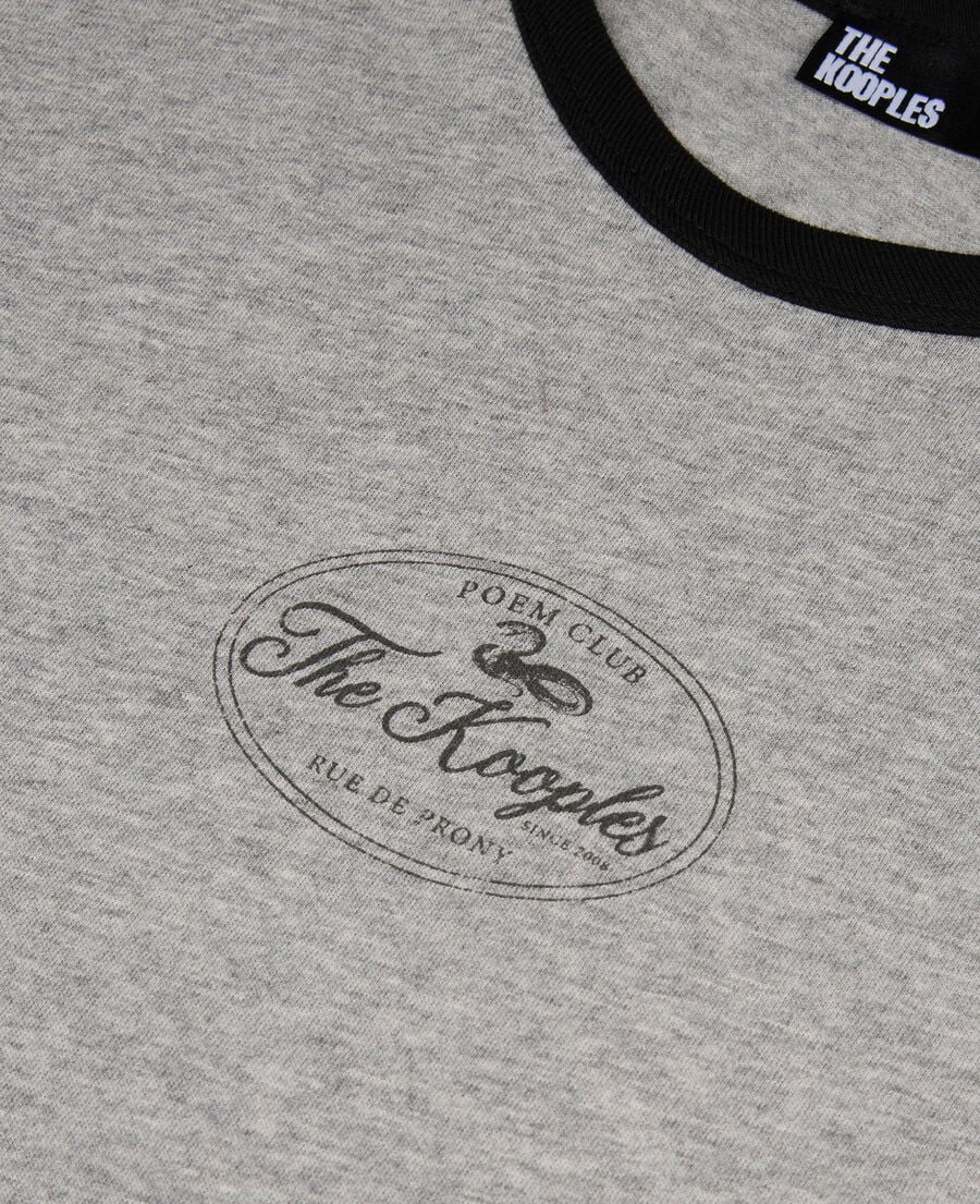 The Kooples WOMEN GREY MELANGE t-shirt with gray screen printing