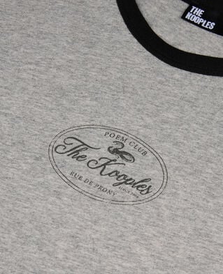 The Kooples WOMEN GREY MELANGE t-shirt with gray screen printing