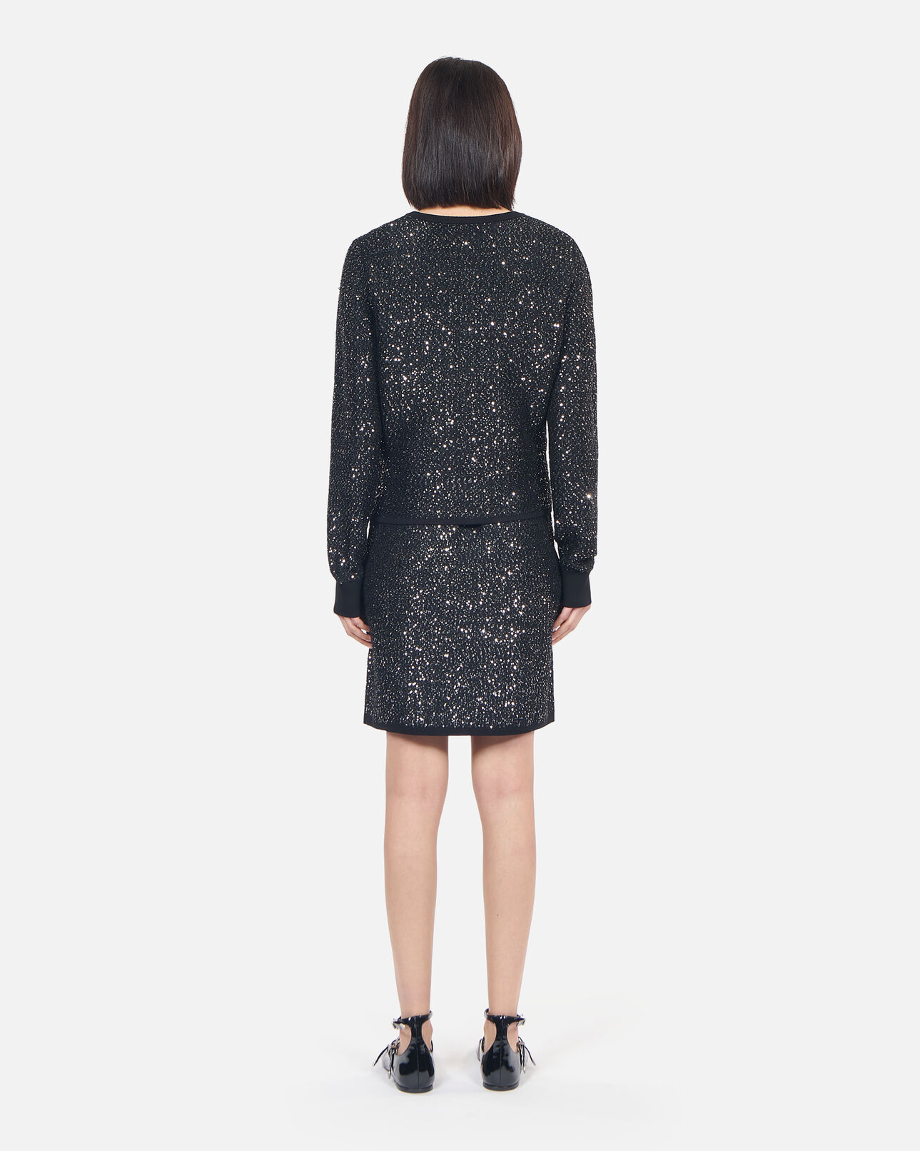The Kooples WOMEN BLACK black sequined knit cardigan