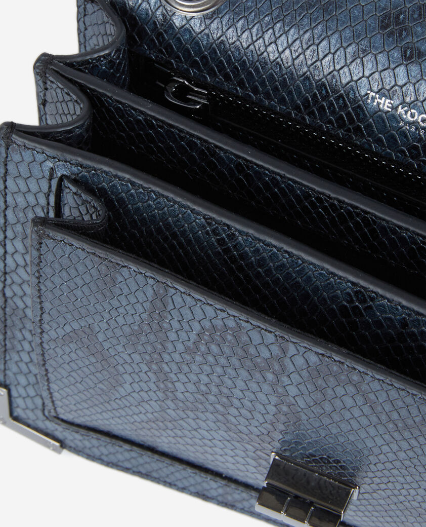 The Kooples WOMEN GRIS BLEU emily chain bag in grey python-effect leather