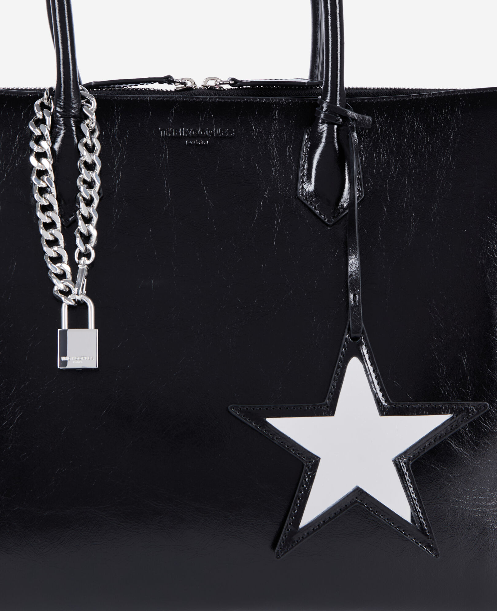 The Kooples WOMEN BLACK ming xl black leather bag