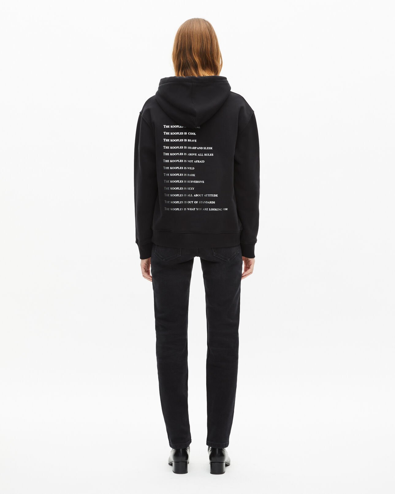 The Kooples FEMME BLACK sweatshirt à capuche what is avec strass noir