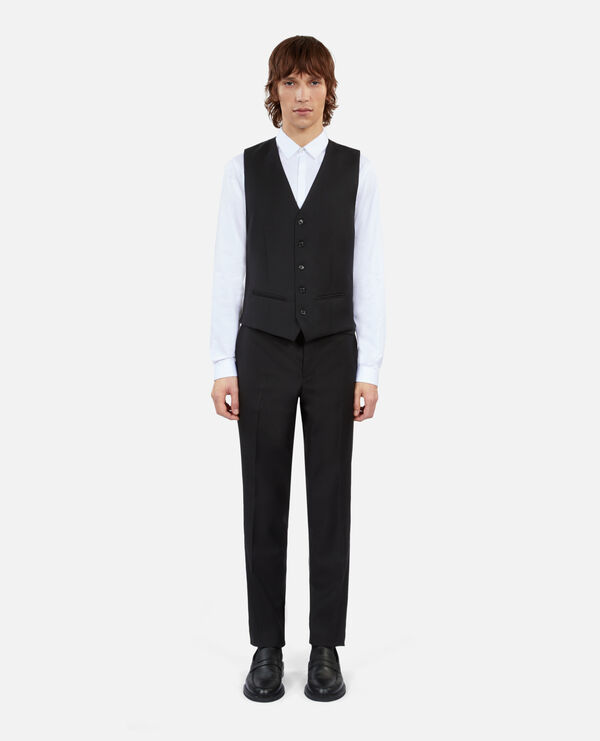 black wool suit waistcoat