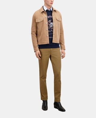The Kooples HOMME BEIGE blouson en cuir suède beige