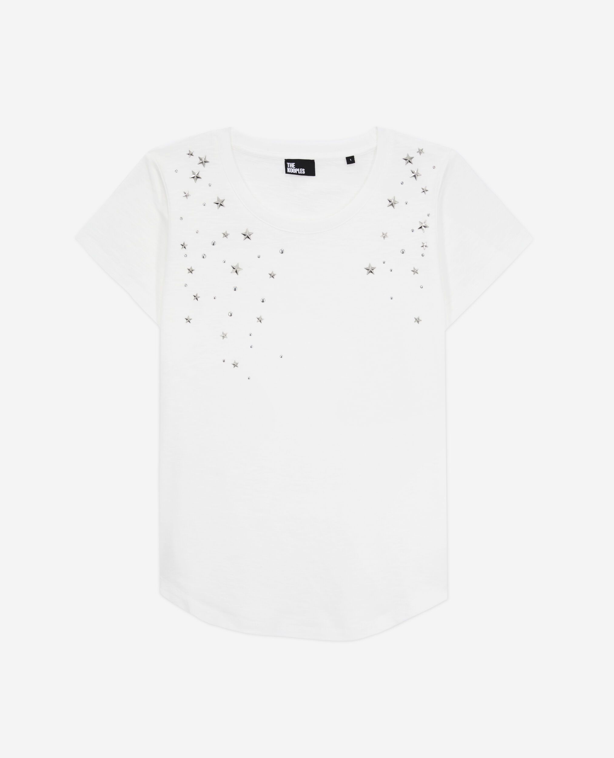 Weißes T-Shirt Damen mit Sternen, WHITE, hi-res image number null