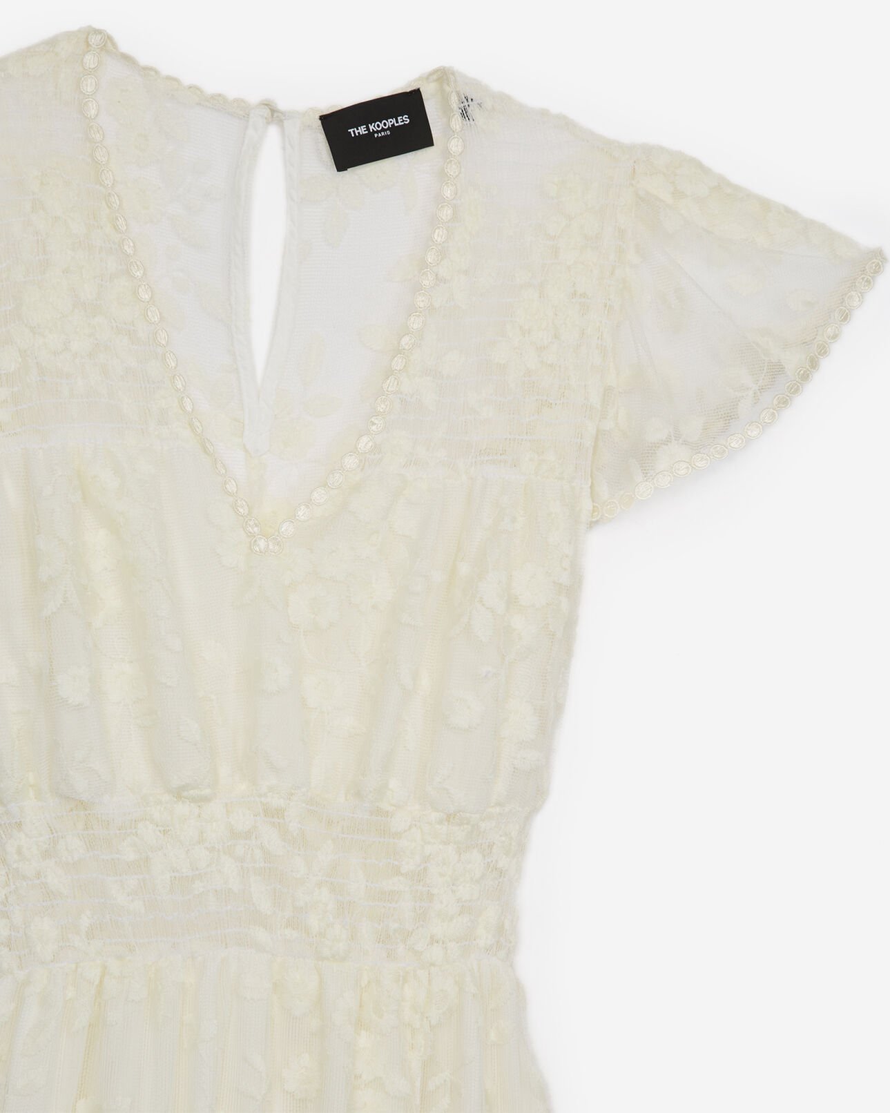 The Kooples FEMME ECRU robe dentelle manche longue écrue