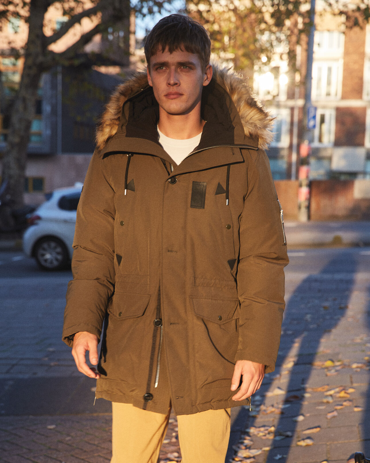 The Kooples MEN KAKI oversized khaki parka