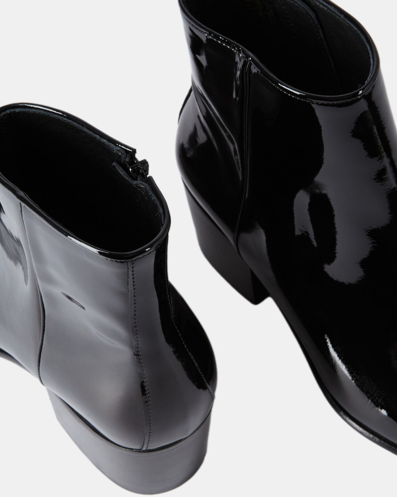 The Kooples FEMME BLACK boots à talons en vinyle noires