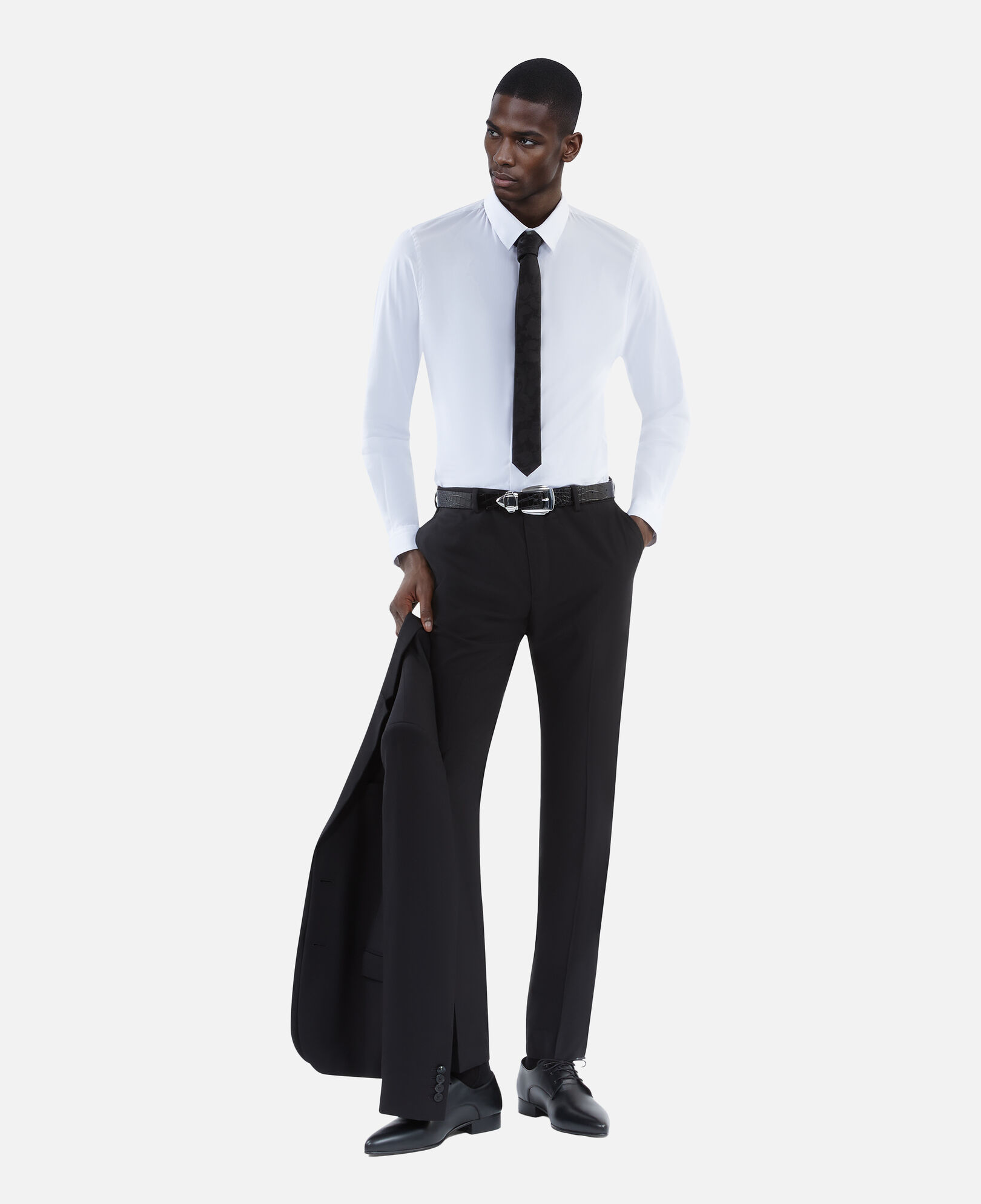 The Kooples MEN BLACK black wool suit pants slim fit