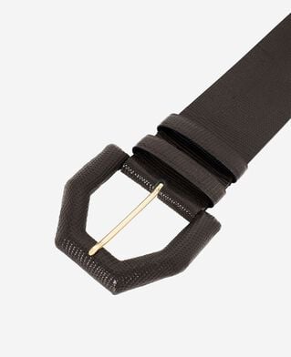 The Kooples F BROWN wide brown leather belt
