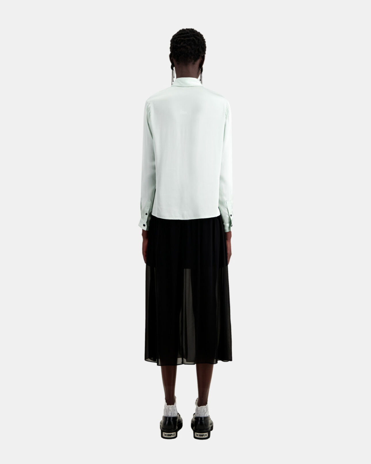 The Kooples WOMEN OCEAN light green shirt with lace detail