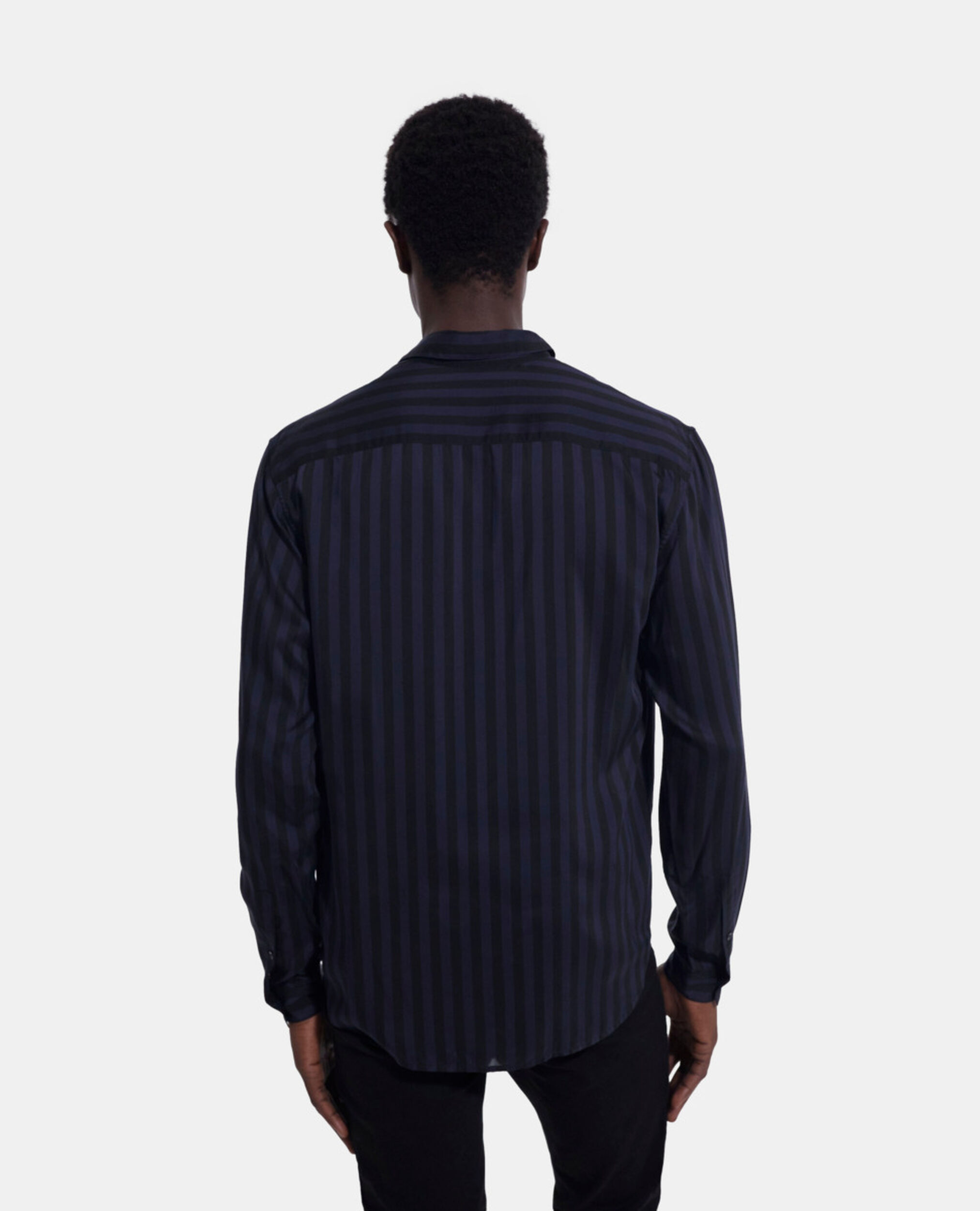 Striped shirt with classic collar, NAVY / BLACK, hi-res image number null