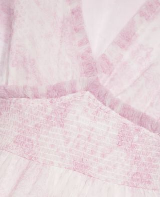 The Kooples WOMEN WHITE - PINK short dress in pale pink printed tulle