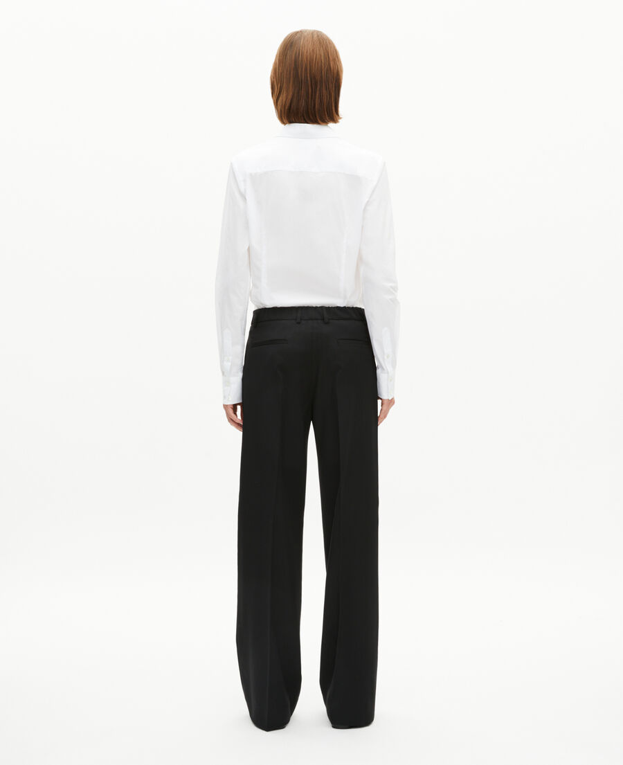The Kooples DAMEN BLACK weite hose aus wolle in schwarz