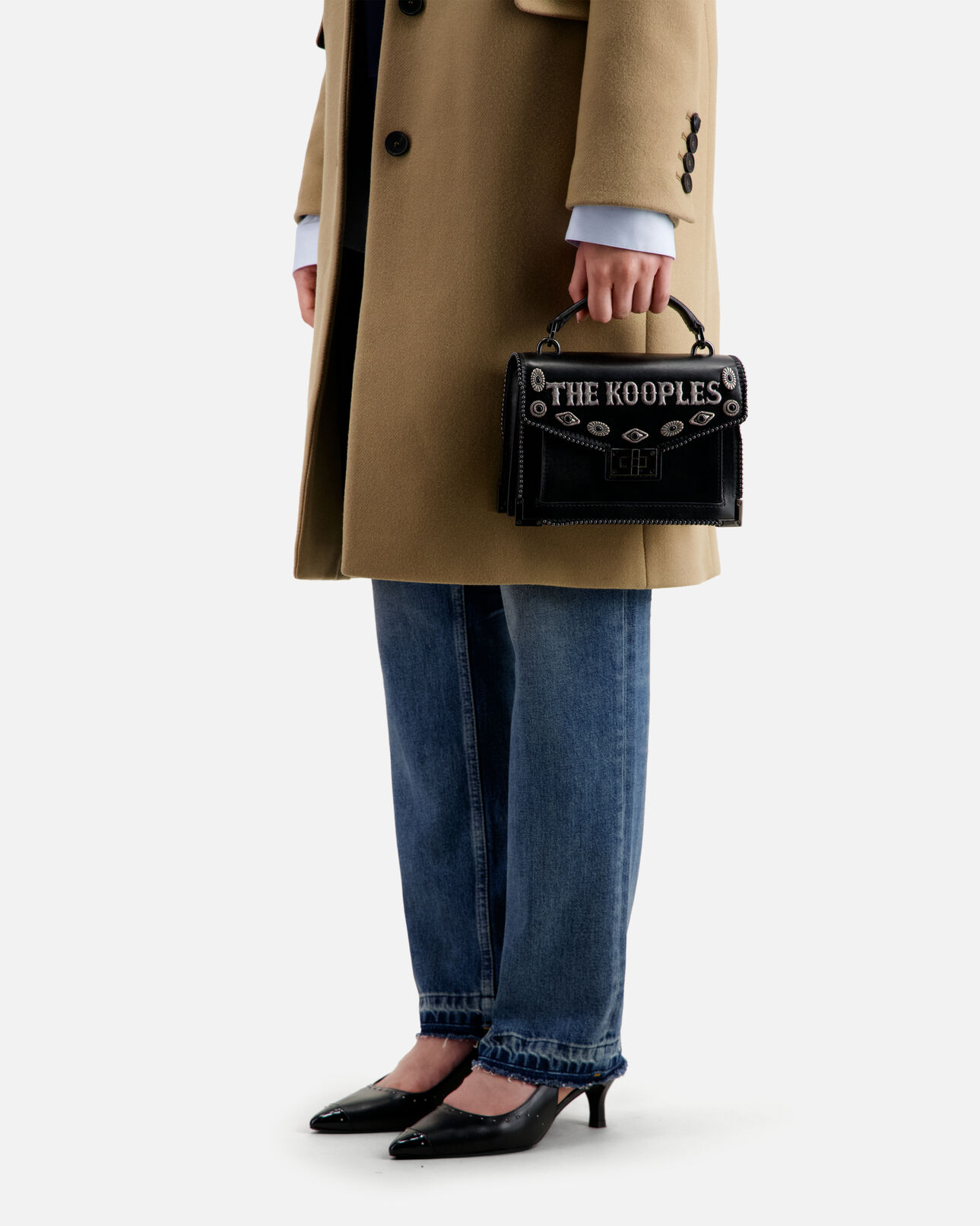 The Kooples FEMME BLACK sac emily small en cuir noir