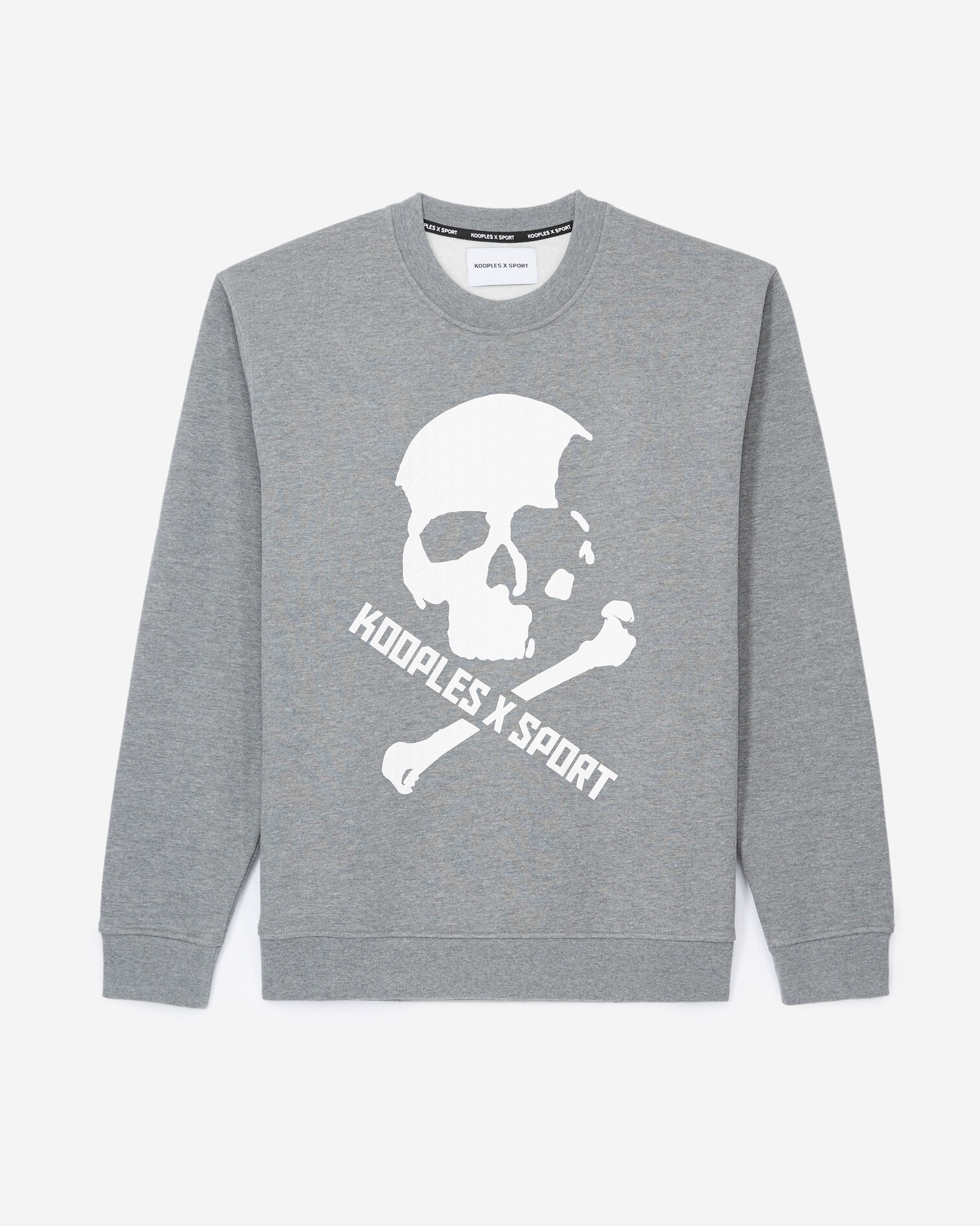 Sweat gris motif tête de mort, MIDDLE GREY MELANGE, hi-res image number null