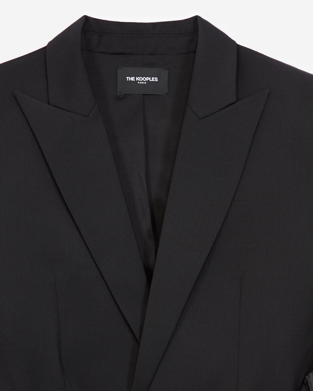 The Kooples FEMME BLACK veste laine noire à ceinture nouée