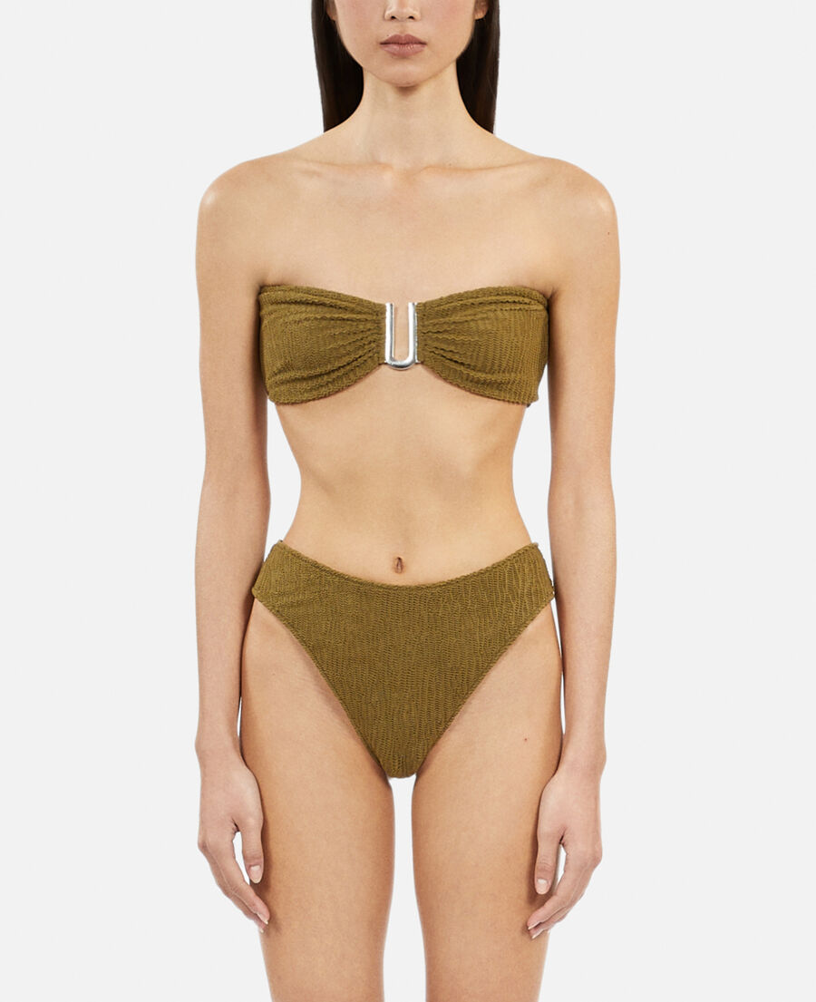 The Kooples F KAKI the kooples x luz khaki cutaway swimsuit bottoms