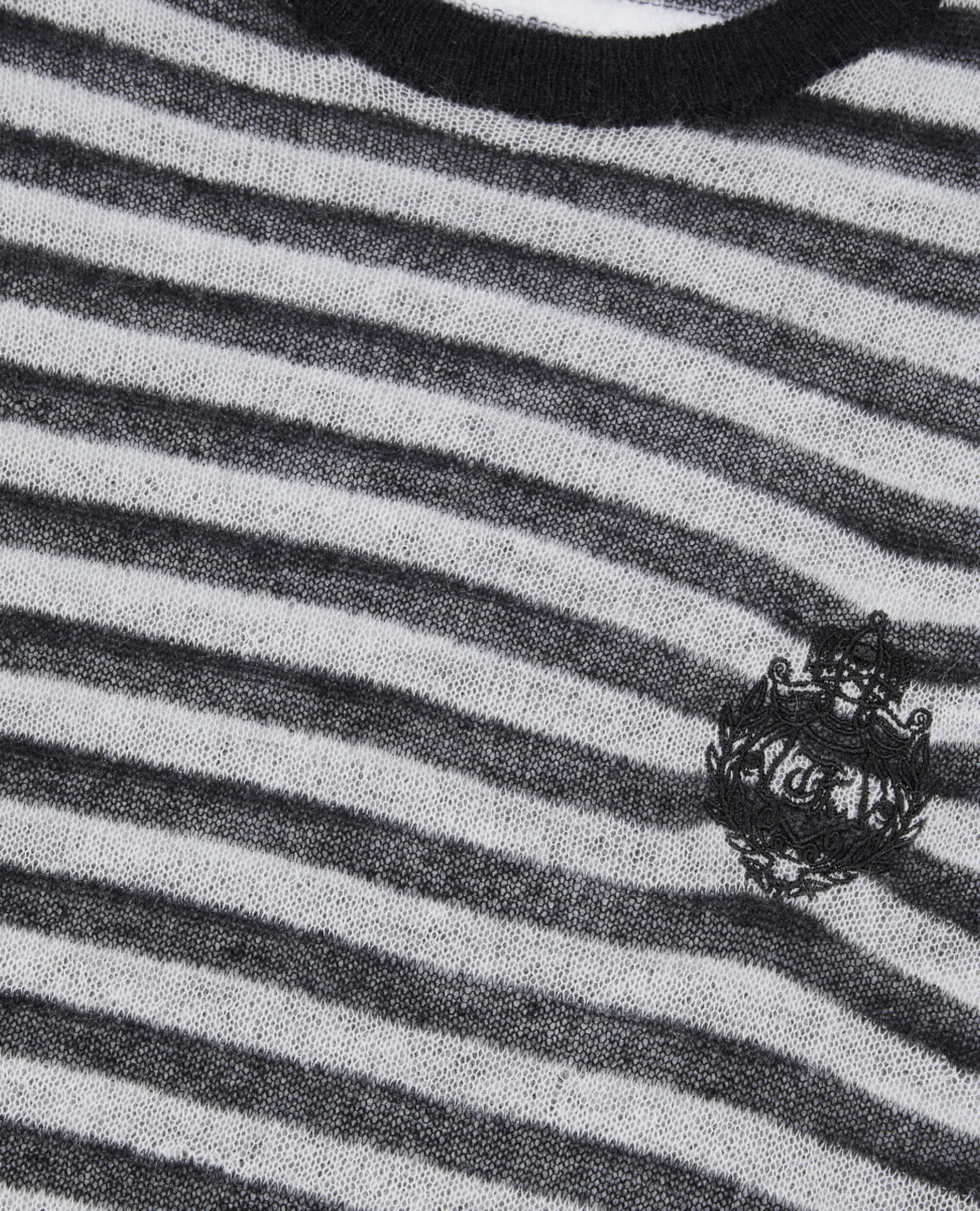 Gestreifter Pullover aus Mohair und Wolle, BLACK / WHITE, hi-res image number null