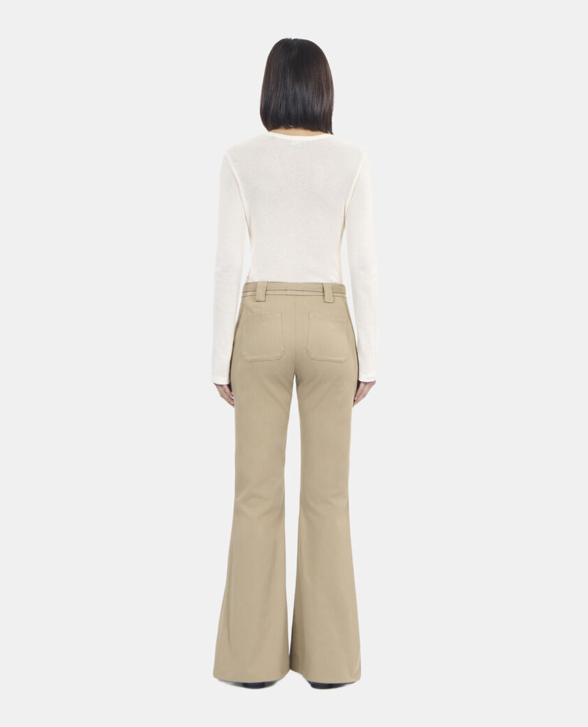 The Kooples FEMME BEIGE pantalon flare beige