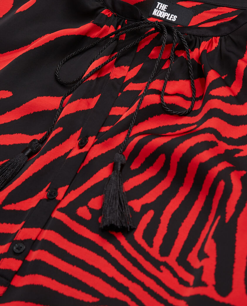 The Kooples FEMME BLACK - RED blouse imprimée zébré rouge