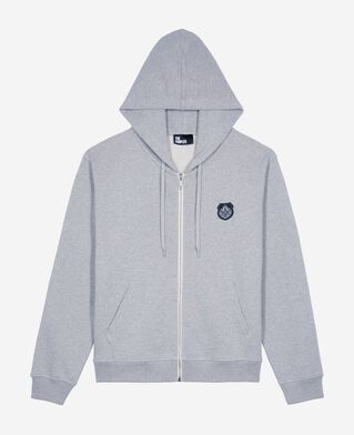 The Kooples MEN GREY MELANGE grey blazon hoodie