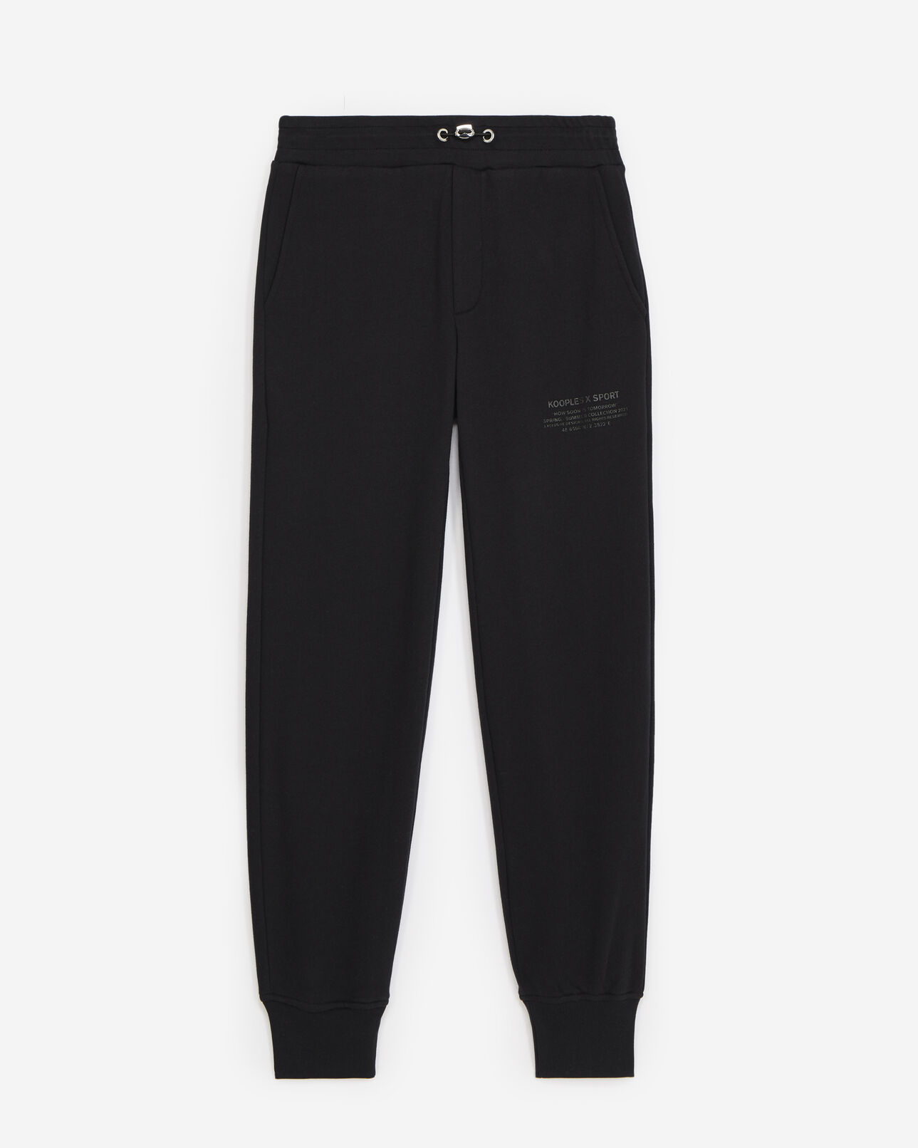 The Kooples WOMEN BLACK black joggers with rubber logo