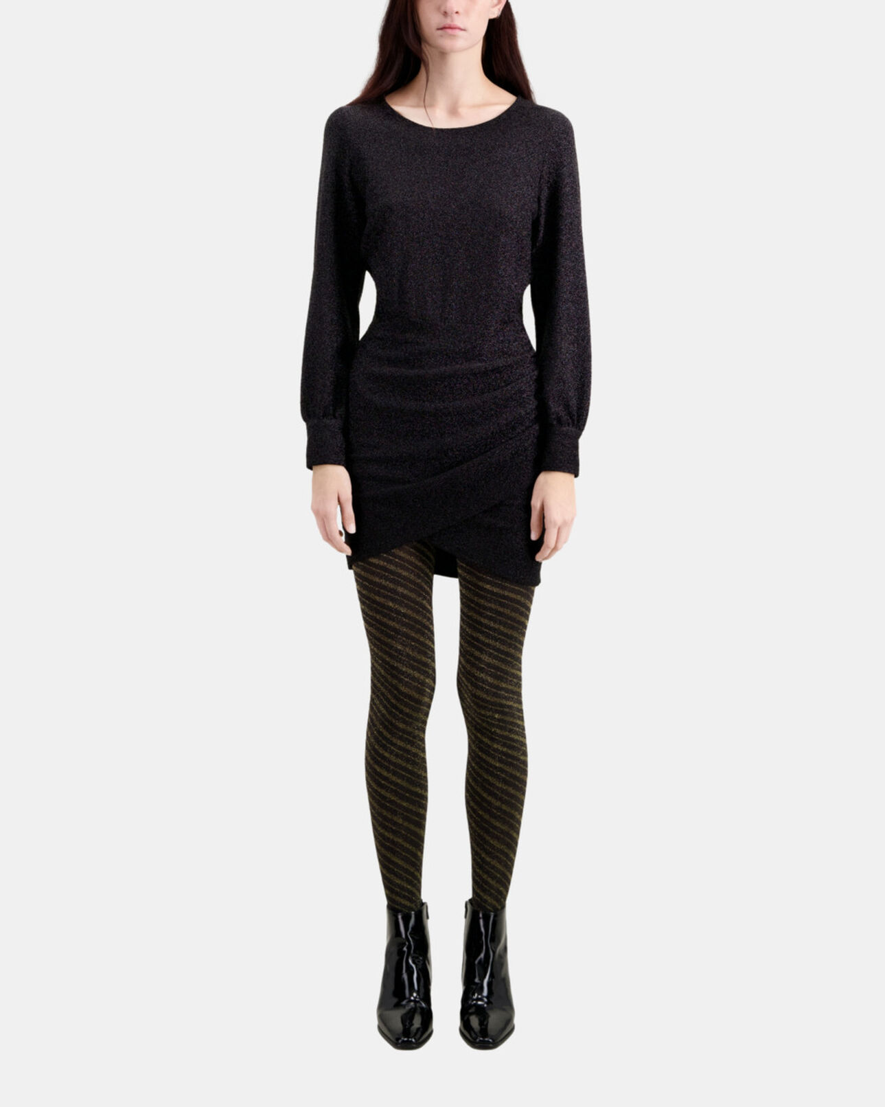 The Kooples WOMEN BLACK short black glitter effect dress