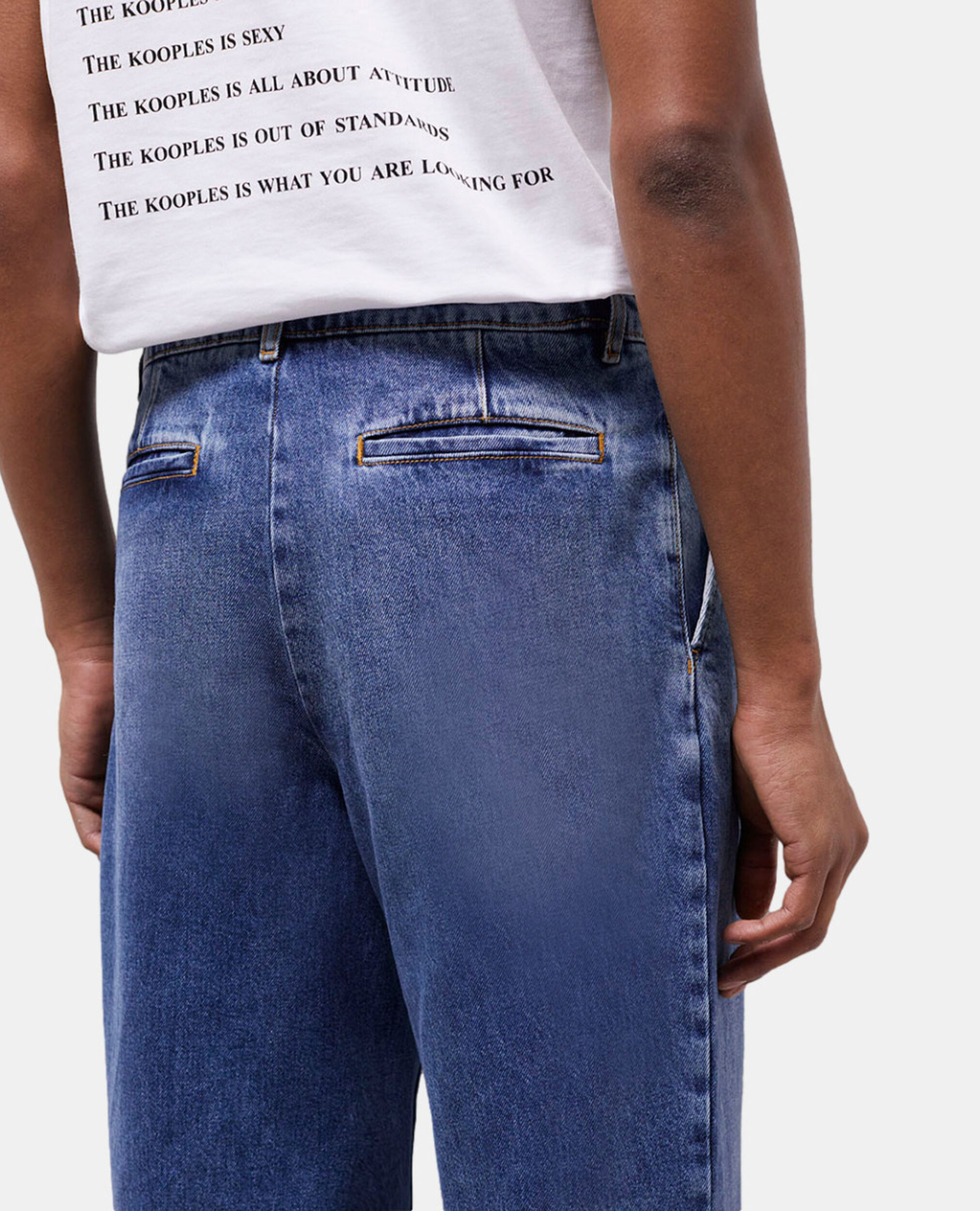 Wide-leg blue jeans, BLUE DENIM, hi-res image number null