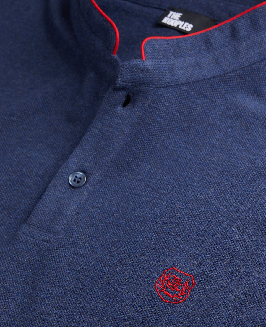 camisa polo azul marino algodón
