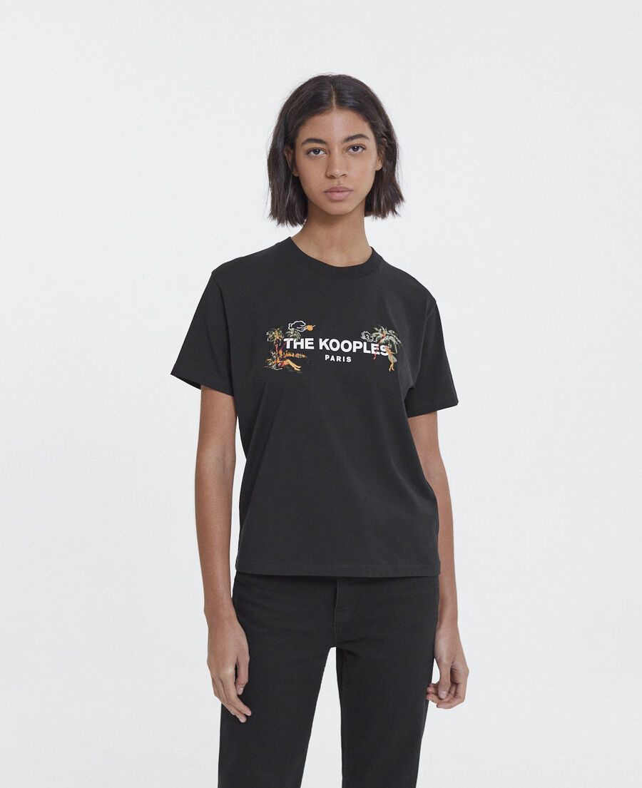 embroidered black t-shirt with the kooples logo
