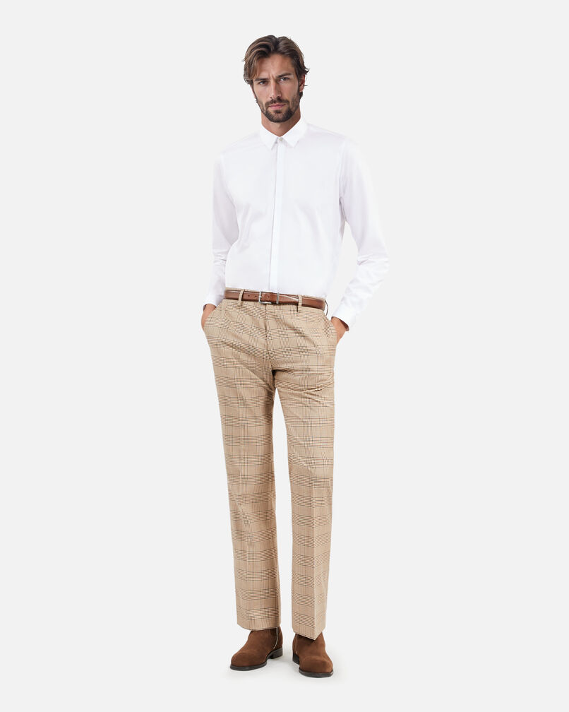 The Kooples MEN BEIGE-BROWN prince of wales beige suit pants