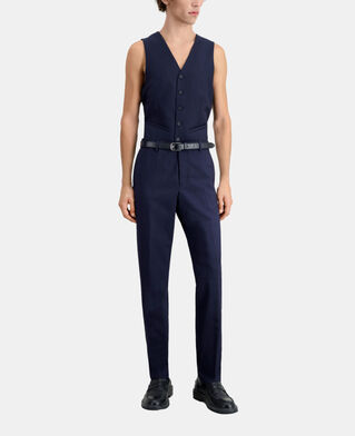 The Kooples HERREN NAVY / BLACK marineblaue anzughose aus wolle mit motiven
