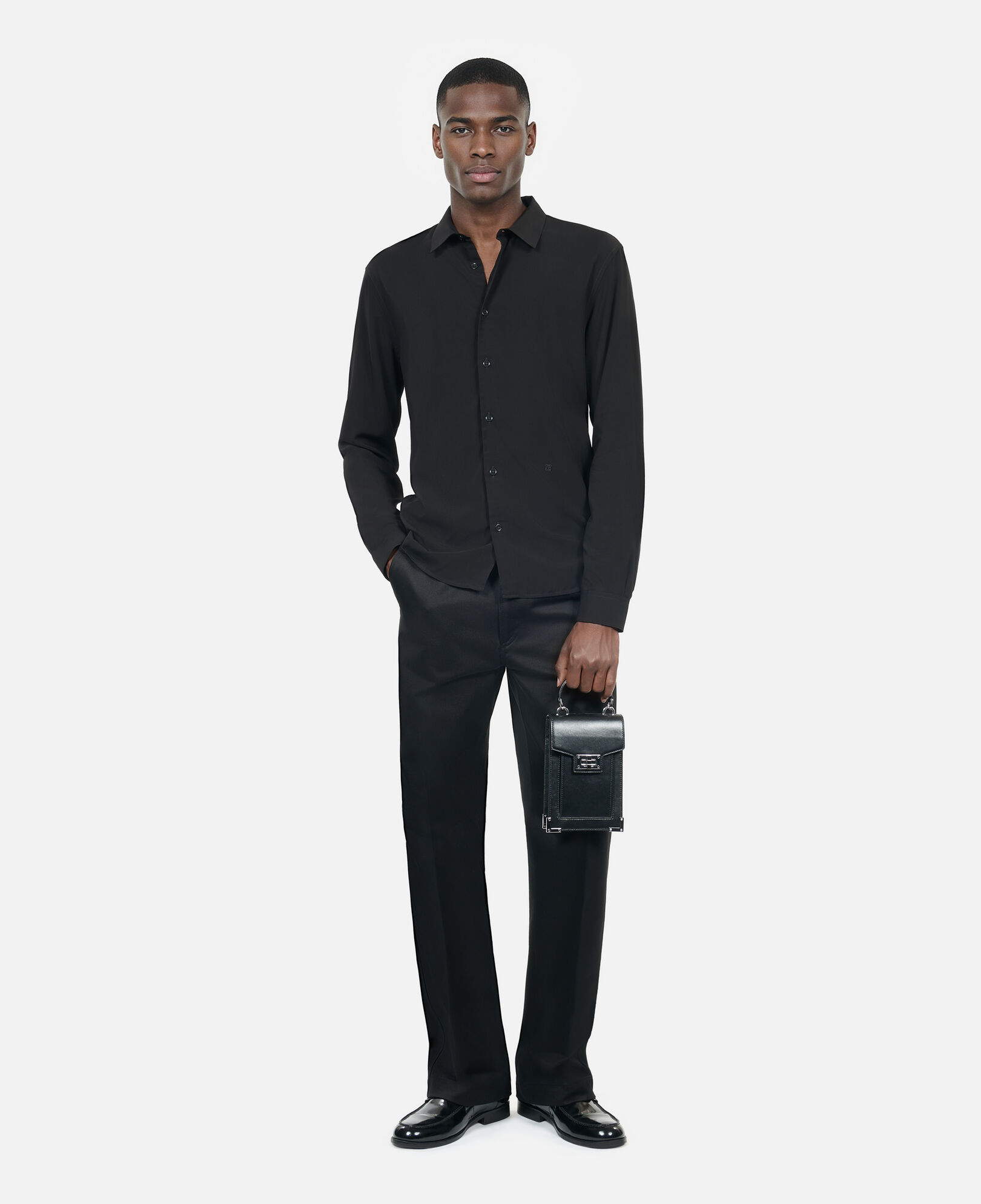 The Kooples HOMME BLACK chemise noire avec broderie