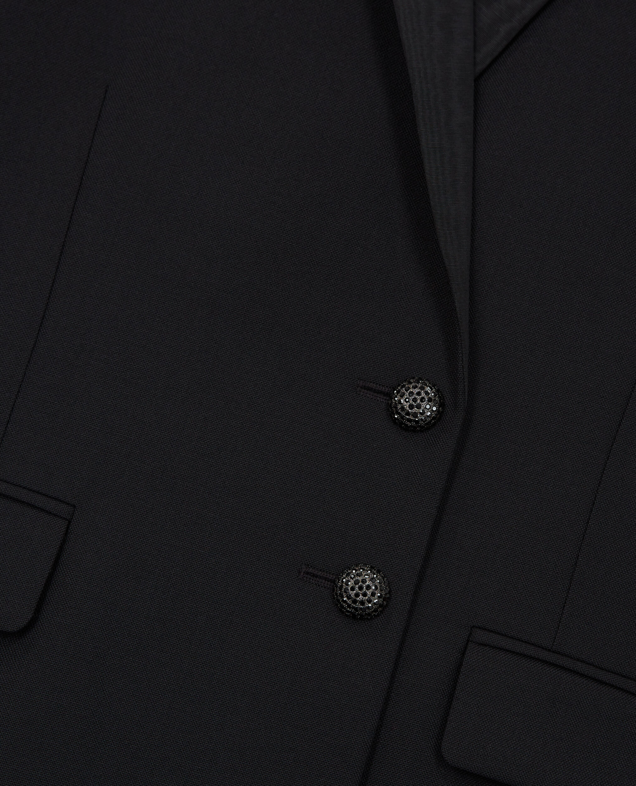 Black wool suit jacket, BLACK, hi-res image number null