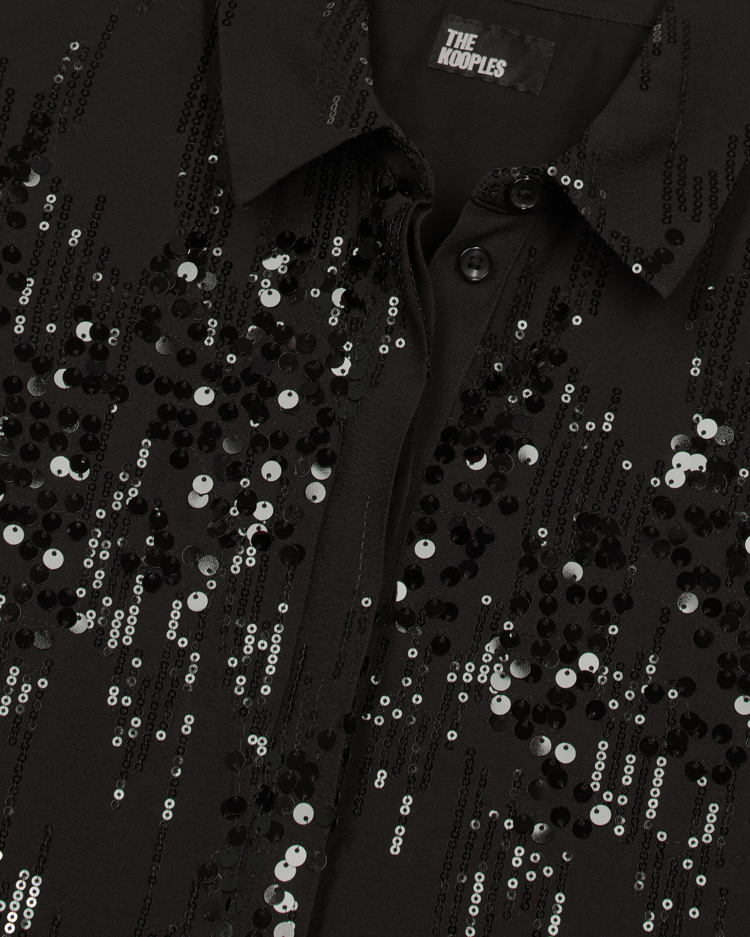 Black sequined shirt, BLACK, hi-res image number null