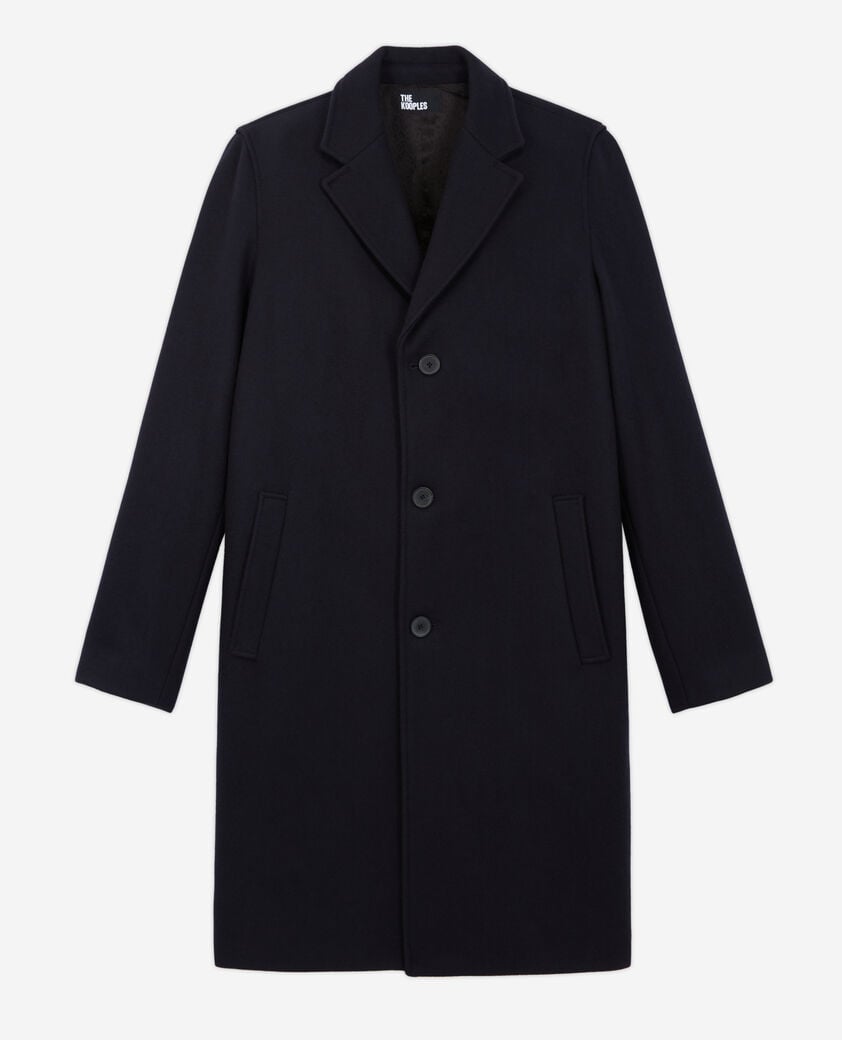 The Kooples HOMME DARK NAVY manteau en laine bleu marine