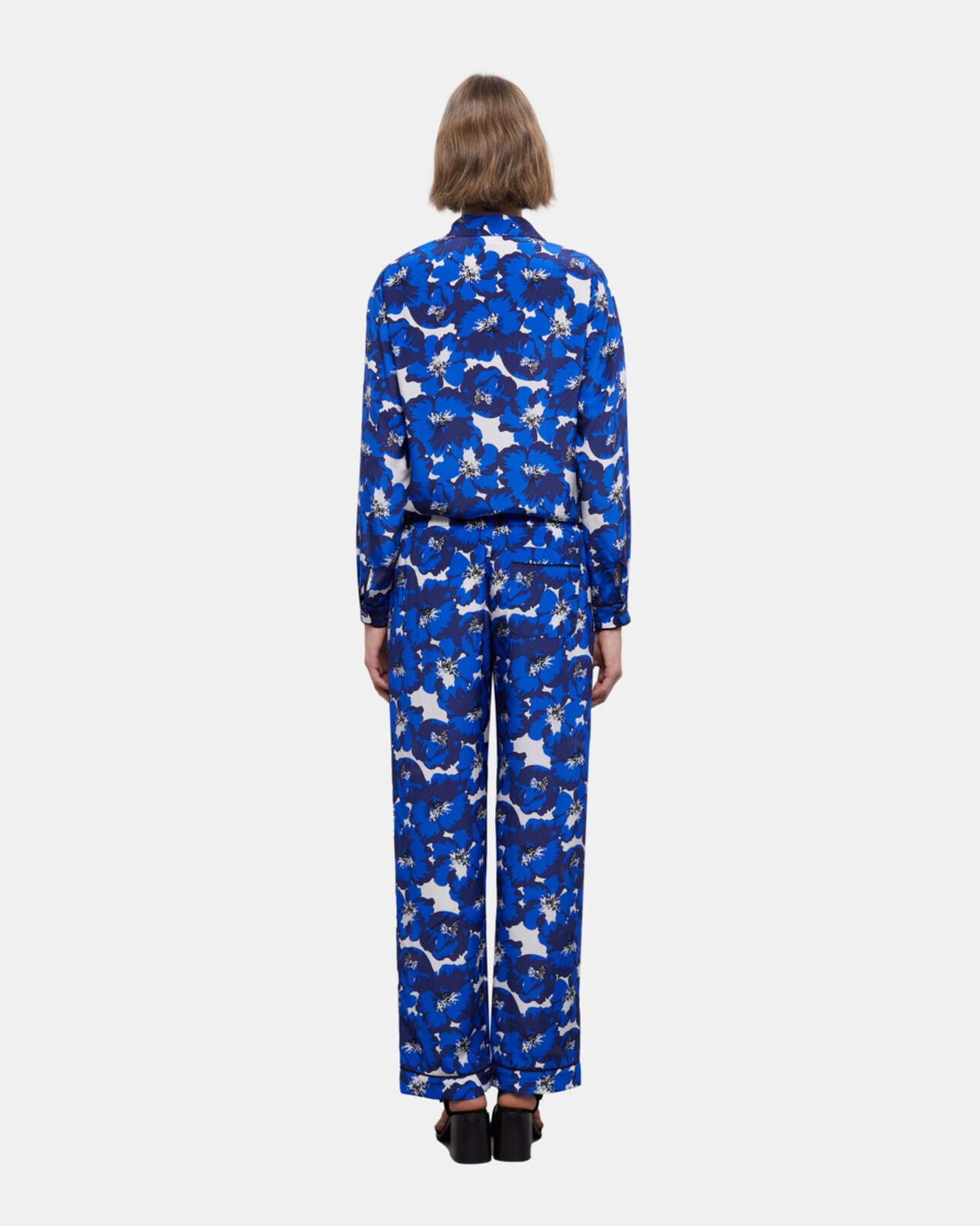 The Kooples WOMEN BLUE silk printed pants