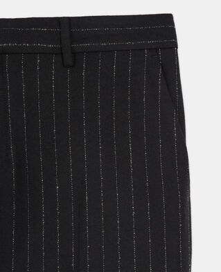 The Kooples H BLACK WHITE striped suit pants