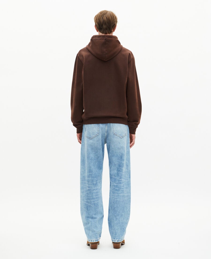 The Kooples HOMME BROWN sweatshirt &agrave; capuche avec broderie marron